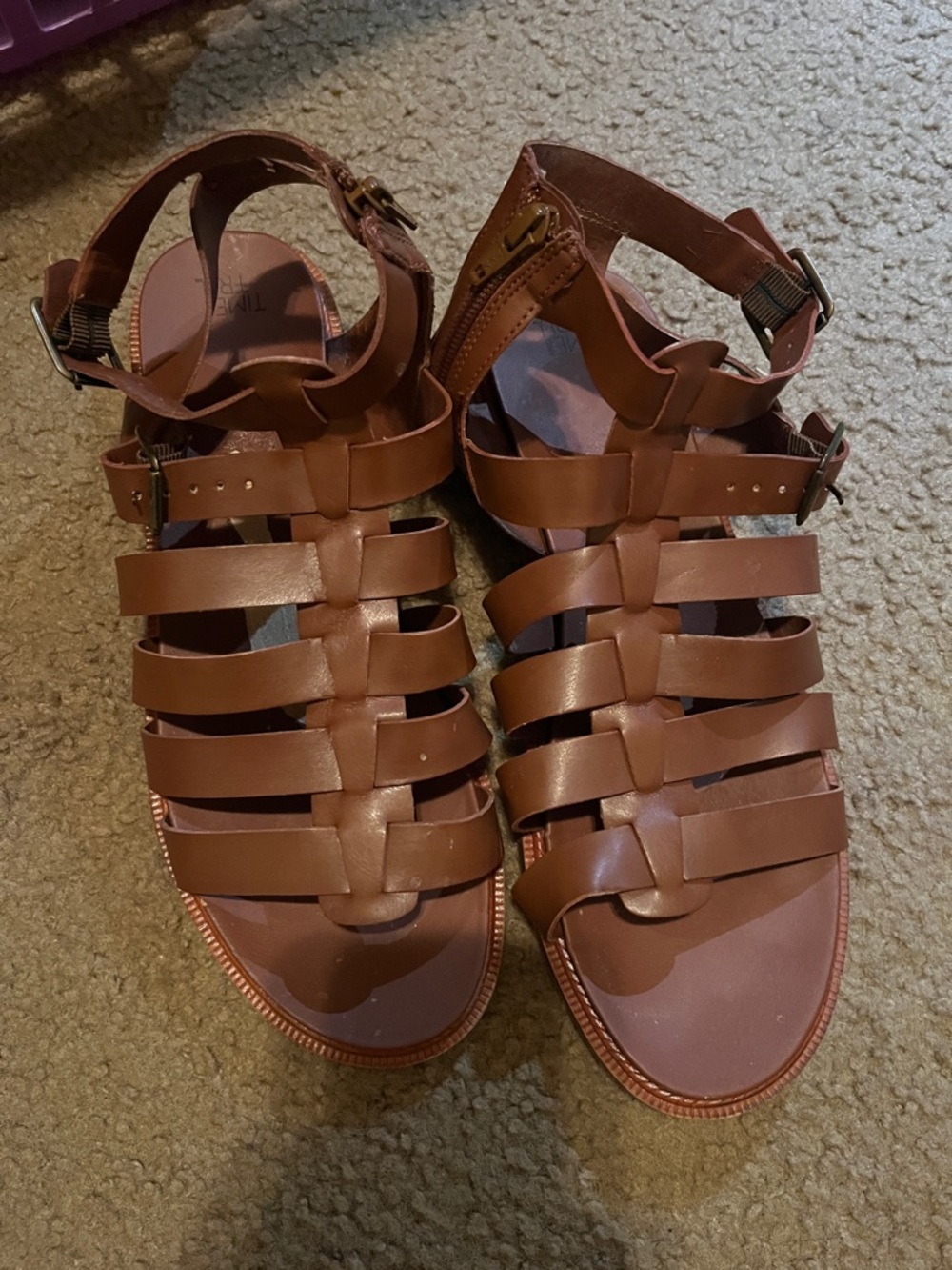 Time and Tru Brown Multi-Strap Gladiator Sandals